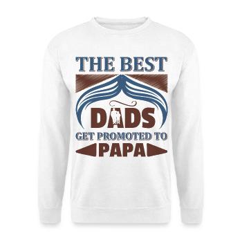 Die besten Väter werden zum Papa Shirt befördert - Unisex Pullover - Weiß - Vorne