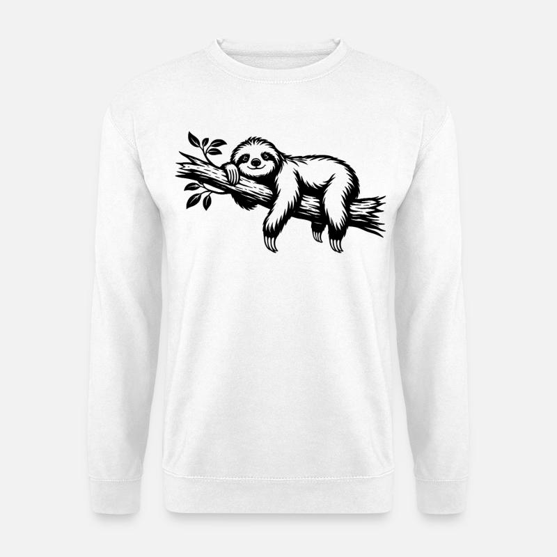 Faultier chillend - Unisex Pullover - Weiß