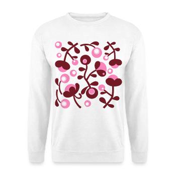 Pivoines abstraites L Sorbet Rose Berry Rouge Blanc - Sweat-shirt Unisexe - blanc - Devant
