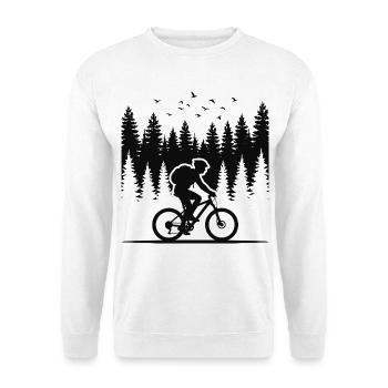 Mountainbike Design für Outdoor Abenteuer Fans - Unisex Pullover - Weiß - Vorne