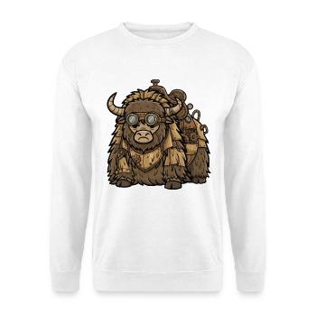 Steampunk Transport Yak Armor and Luggage - Unisex Sweatshirt - white - Front