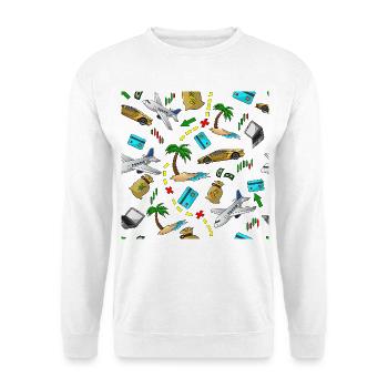 Reisegeld Muster - Unisex Pullover - Weiß - Vorne