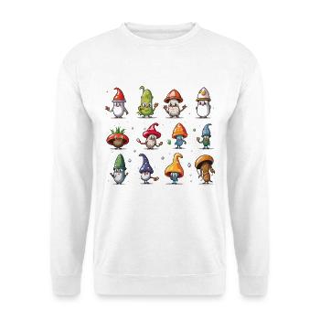 Parade des Gnomes Champignons - Sweat-shirt Unisexe - blanc - Devant