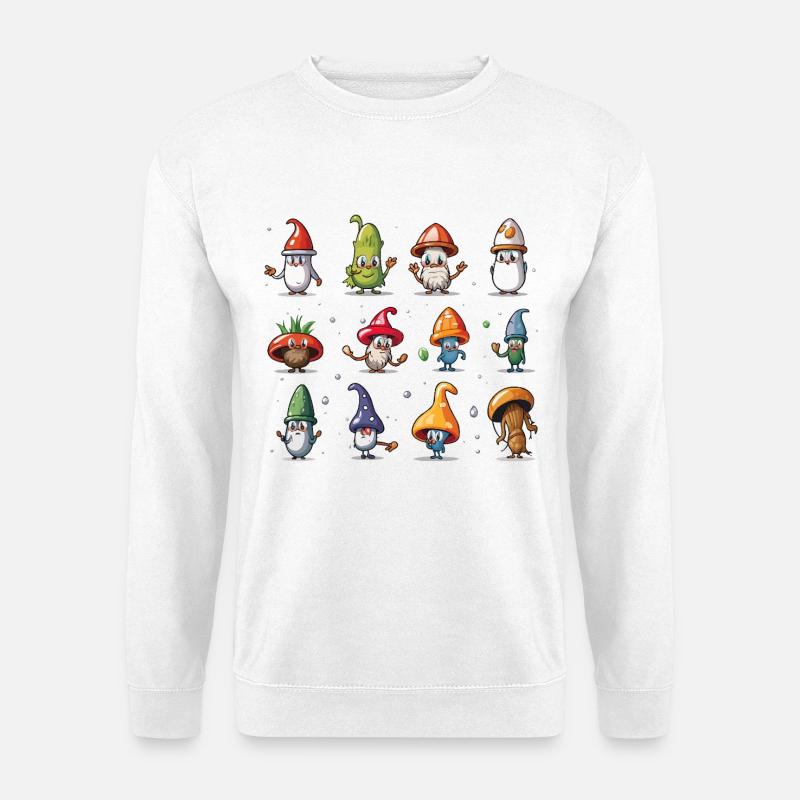 Pilzgnomen Parade - Unisex Pullover - Weiß