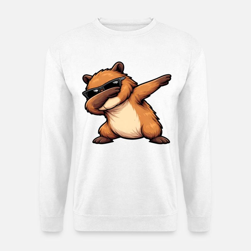 Dabbing Capybara - Unisex Pullover - Weiß
