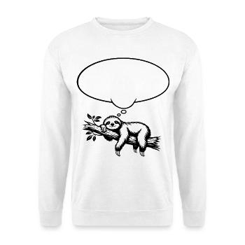 Faultier_chillend_mit_Denkblase - Unisex Sweatshirt - white - Front