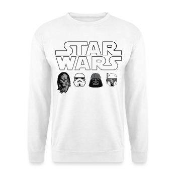 Star Wars Chewbacca, Vader & Co. Schwarz - Unisex Pullover - Weiß - Vorne
