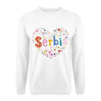 Serbia Herz - Unisex Pullover - Weiß - Vorne