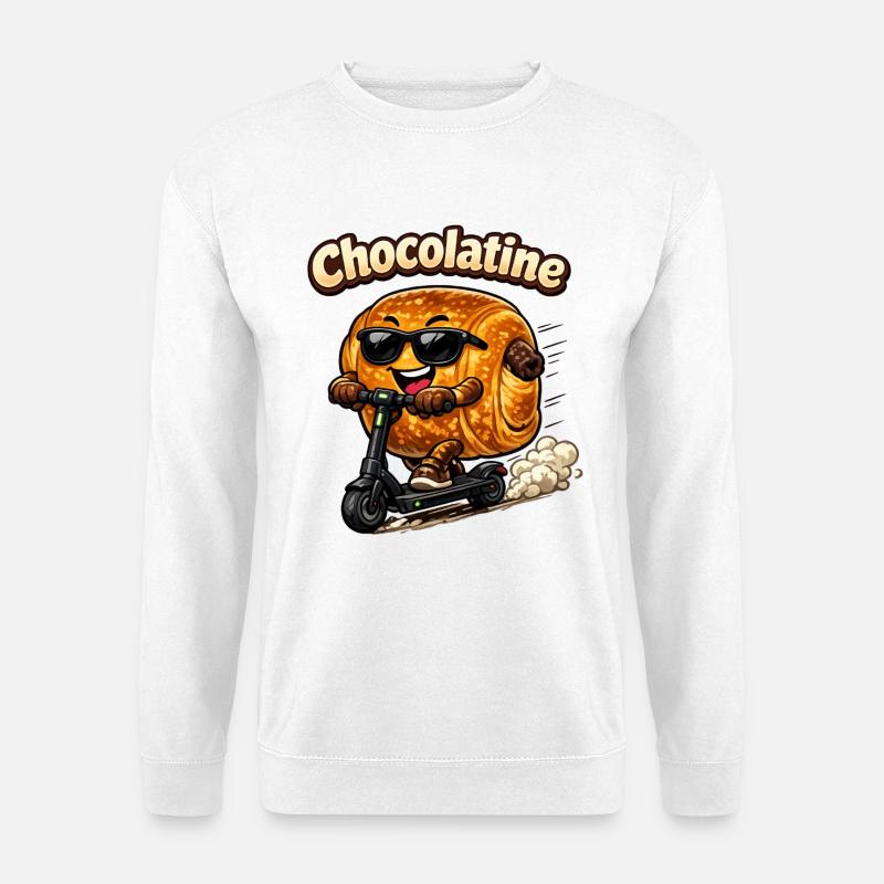 Chocolatine-Roller - Unisex Pullover - Weiß