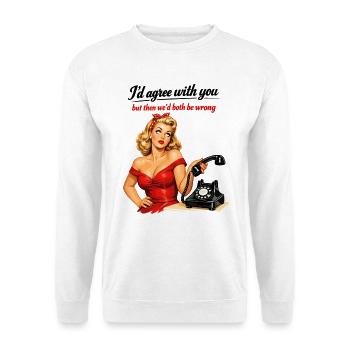 Pin-up Girl: Sarcasm & Eye Rolling Retro Style - Unisex Sweatshirt - white - Front