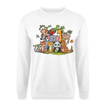 Cute Animals Zoo Party Jungle Zoo Birthday - Unisex Sweatshirt - white - Front