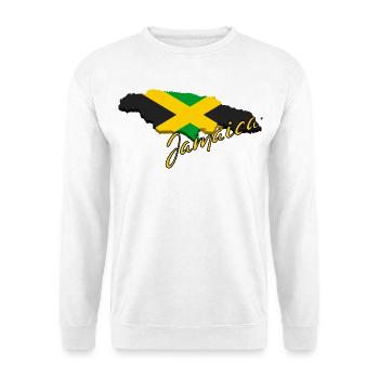 Carte avec le drapeau de la Jamaïque, j’adore la Jamaïque - Sweat-shirt Unisexe - blanc - Devant