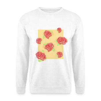 Pastel roses on cream - Unisex Sweatshirt - white - Front