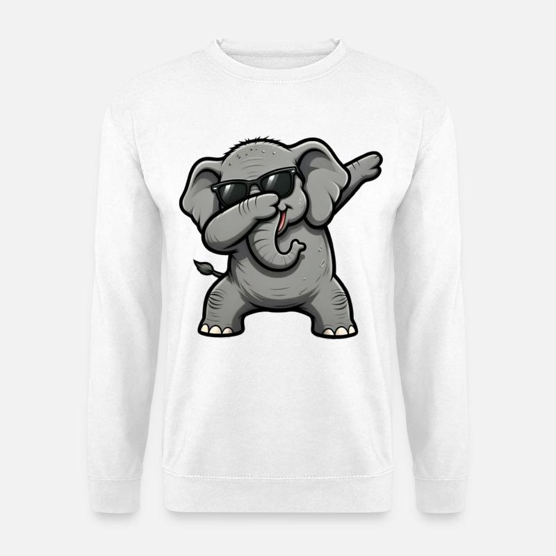 Dabbing Elephant - Unisex Sweatshirt - white