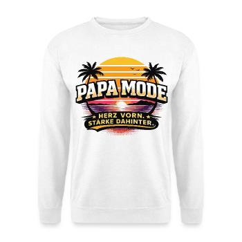 Le cœur de la mode Papa : la force du vintage - Sweat-shirt Unisexe - blanc - Devant
