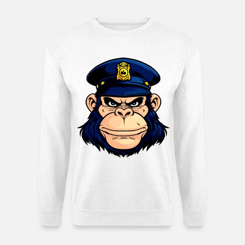 Affen Polizei - Unisex Pullover - Weiß