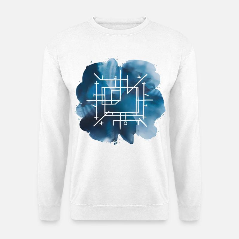 Plan d’architecture Print - Sweat-shirt Unisexe - blanc