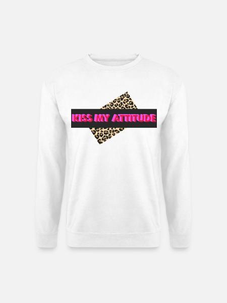 Kiss My Attitude - Unisex Pullover - Weiß