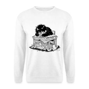 Student Out of Bed Sleep Office Books - Unisex Sweatshirt - white - Front