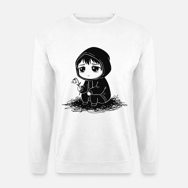 Kind-Hoodie verblasste Blumentraurigkeit - Unisex Pullover - Weiß