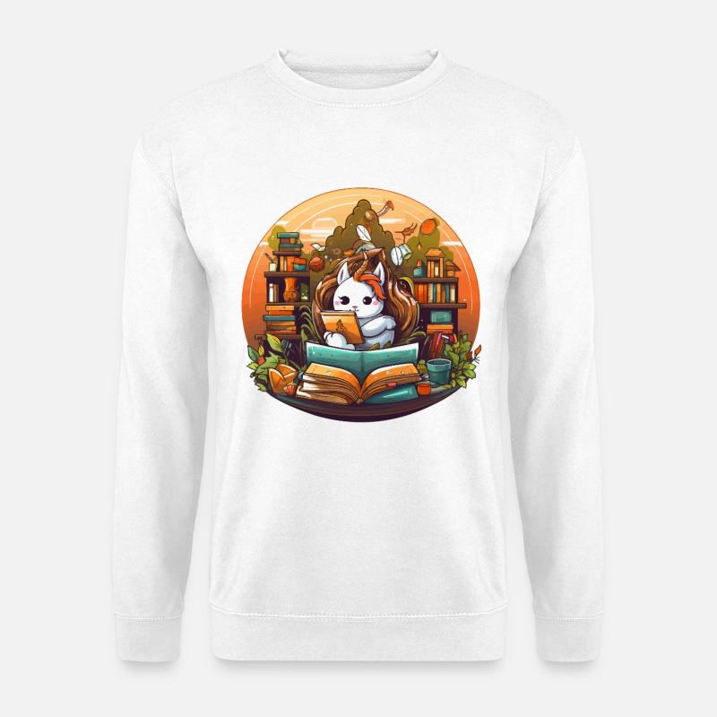 Lesezauber im Bibliothekswald - Unisex Pullover - Weiß