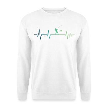 Fischerherzschlag-Angeln - Unisex Pullover - Weiß - Vorne
