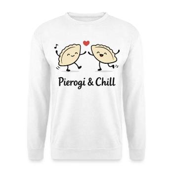 Pierogi & Chill: Lustige tanzende Piroggen Polska - Unisex Pullover - Weiß - Vorne