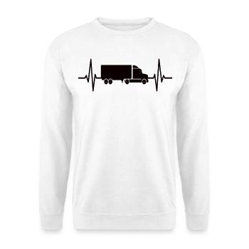 Truck Heartbeat Truck Driver Truck - Unisex Sweatshirt - white - Front