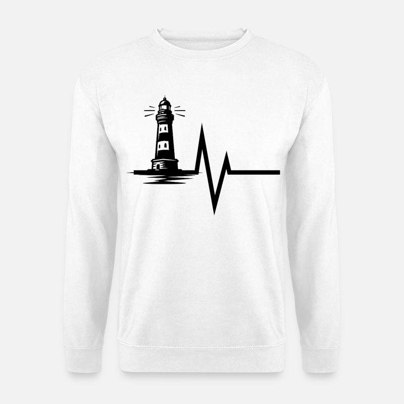 Leuchtturm Herzschlag - Unisex Pullover - Weiß
