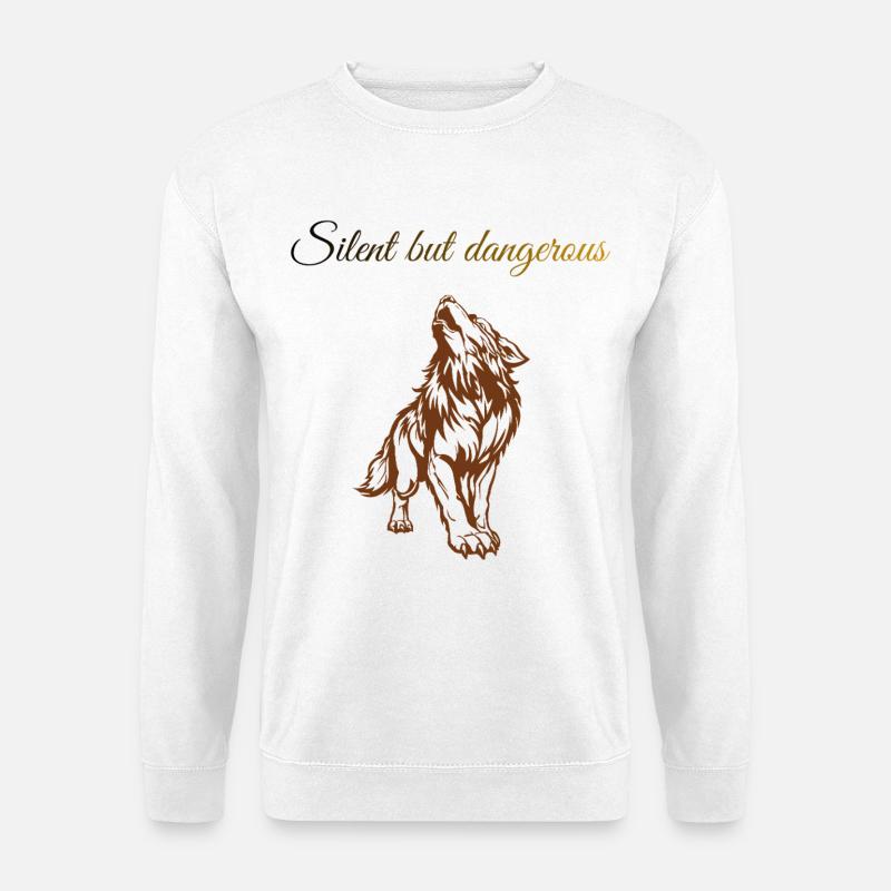 Sigura-Design Silent Wolf Howl - Unisex Pullover - Weiß