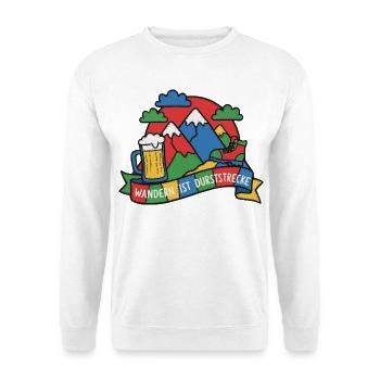 Wandern ist Durststrecke Berge Bier - Unisex Pullover - Weiß - Vorne