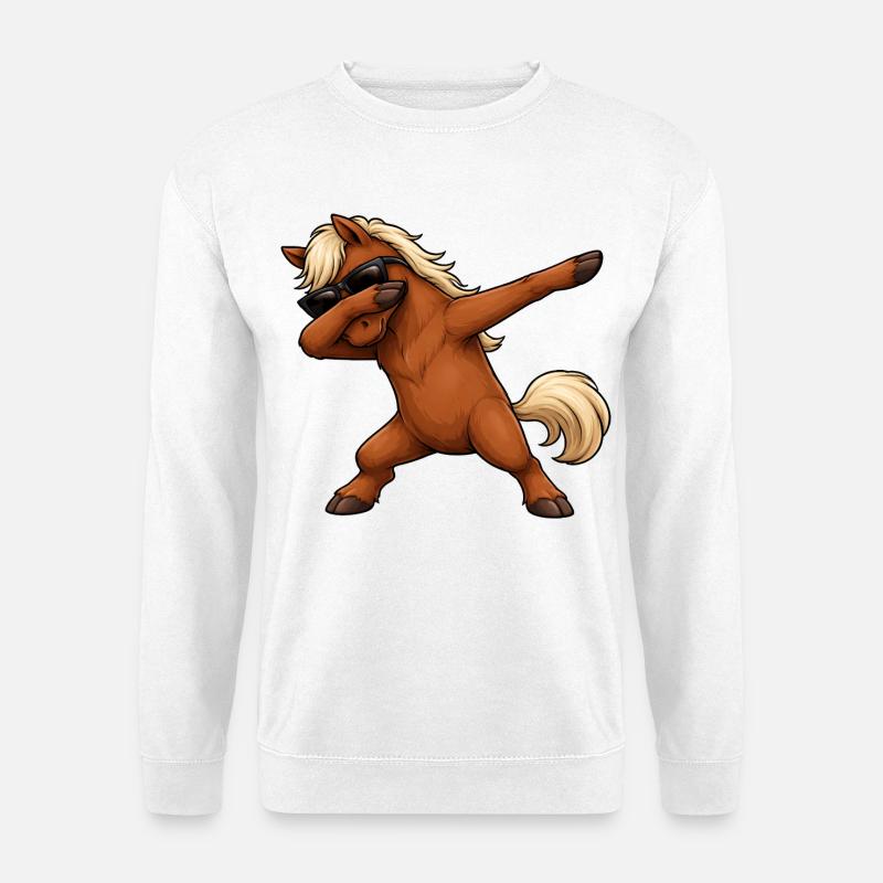 Dabbing Pferd - Unisex Pullover - Weiß
