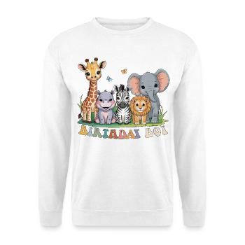 Fête d’anniversaire Garçon Animaux Fête au zoo Jungle Anniversaire - Sweat-shirt Unisexe - blanc - Devant