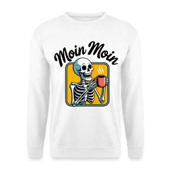 Erst Kaffee Skelett - Unisex Pullover - Weiß - Vorne