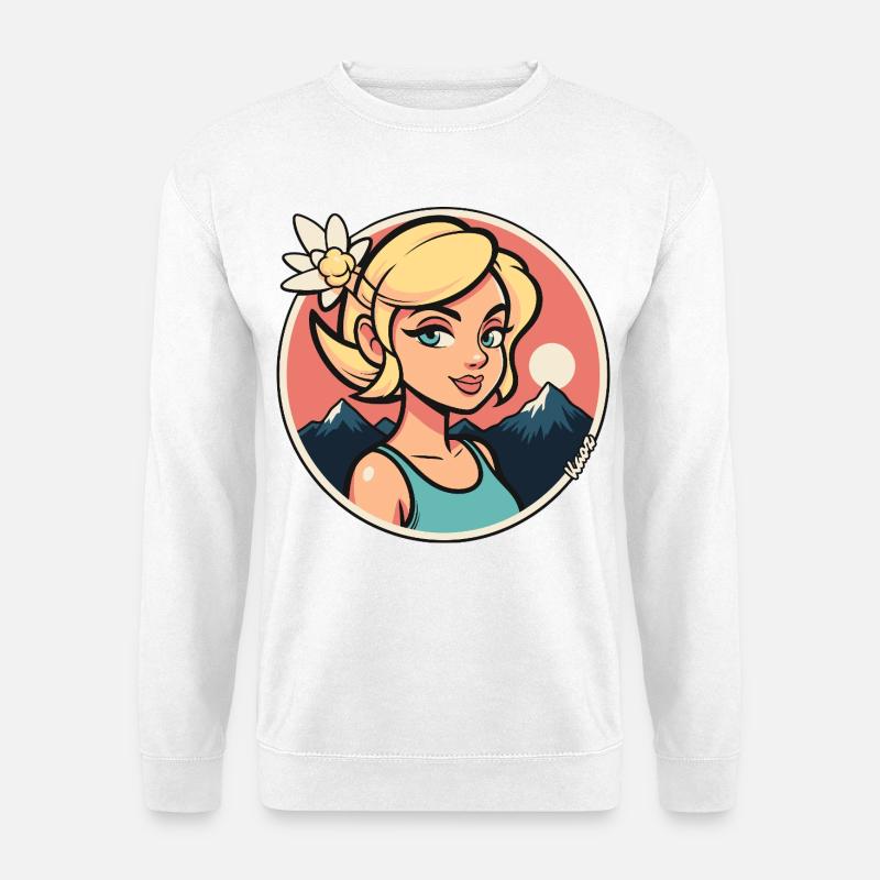 Sonnenbeschienene Bergjungfrau - Unisex Pullover - Weiß