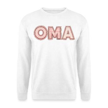 Oma Retro Schriftzug Geschenk Idee Patchwork - Unisex Pullover - Weiß - Vorne