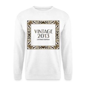Vintage 2013 Limited Edition Art Deco Geburtstag - Unisex Pullover - Weiß - Vorne