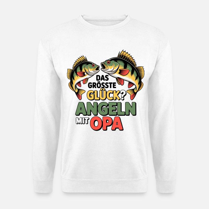 Opa & Enkel Angeln - Unisex Pullover - Weiß