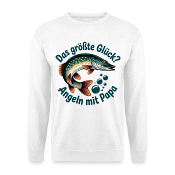 Papa Angler Geschenk - Unisex Pullover - Weiß - Vorne