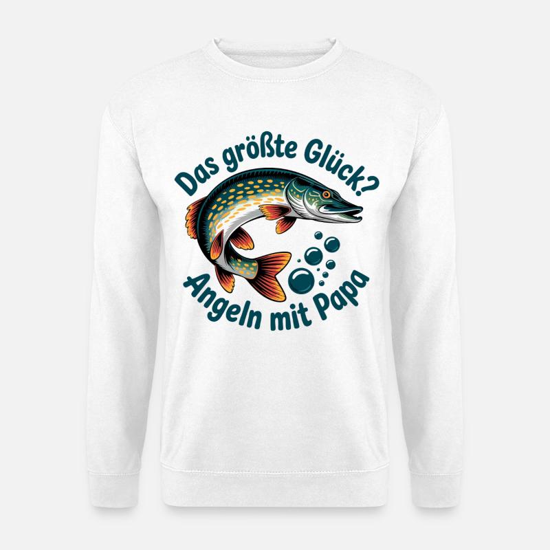 Papa Angler Geschenk - Unisex Pullover - Weiß