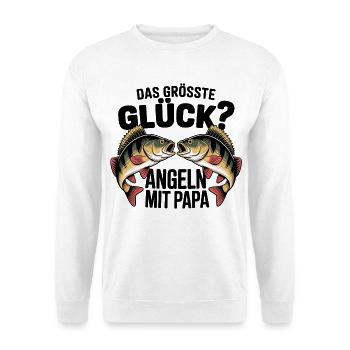 Angeln mit Papa - Unisex Pullover - Weiß - Vorne