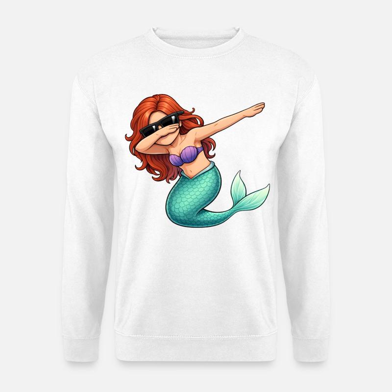 Dabbing Meerjungfrau - Unisex Pullover - Weiß