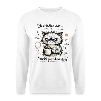 Ich mach das Katze lustiger Büro Spruch - Unisex Pullover - Weiß - Vorne