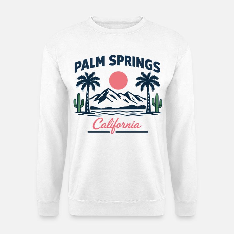 Palm Springs Palmen Sunset - Unisex Pullover - Weiß