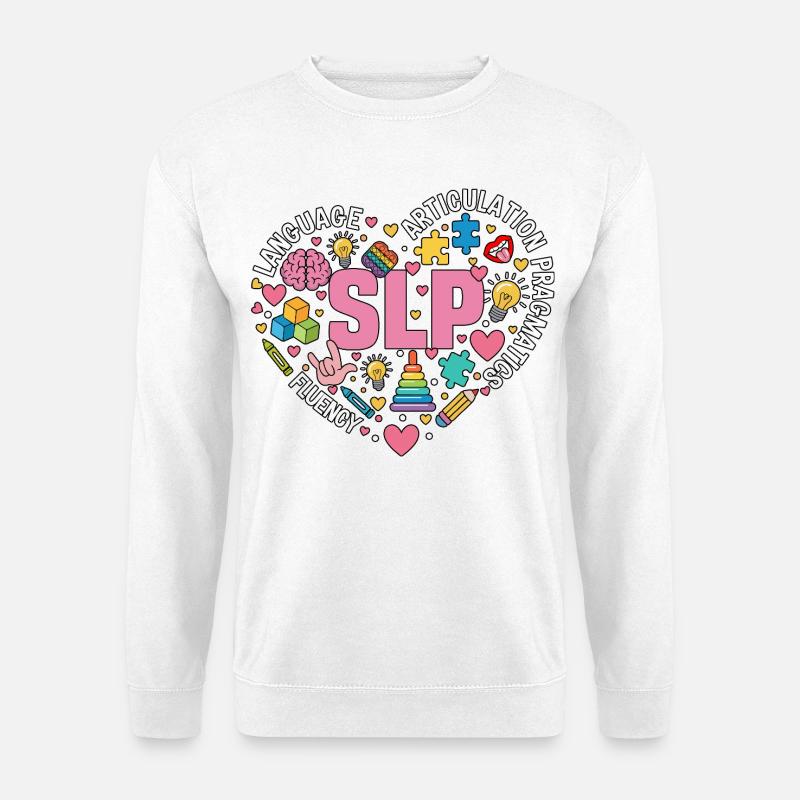 SLP Speech Therapy Speech Language Pathology - Unisex Sweatshirt - white