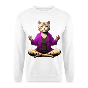 Chat Yogi - Sweat-shirt Unisexe - blanc - Devant