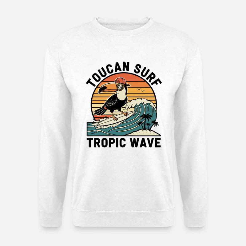 Toucan Surf Tropic Wave Ocean Vibes - Unisex Sweatshirt - white
