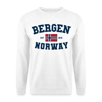 Voyage de vacances à Bergen, Norvège, Norvège - Sweat-shirt Unisexe - blanc - Devant