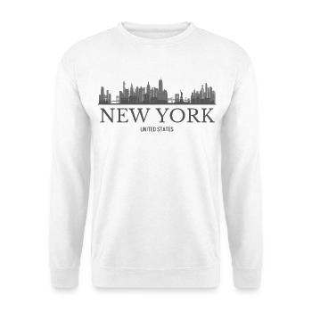 Skyline von New York, Silhouette von New York - Unisex Pullover - Weiß - Vorne