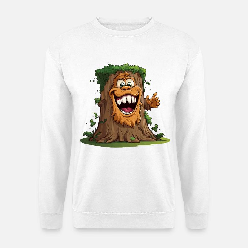 Giant tree with a broad grin - Unisex Sweatshirt - white